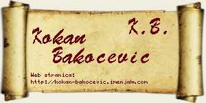 Kokan Bakočević vizit kartica